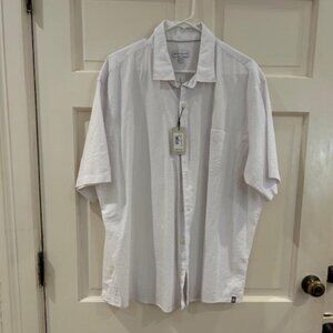 NWT Peter Millar Men's Cotton Short-Sleeve Shirt button down XXL White